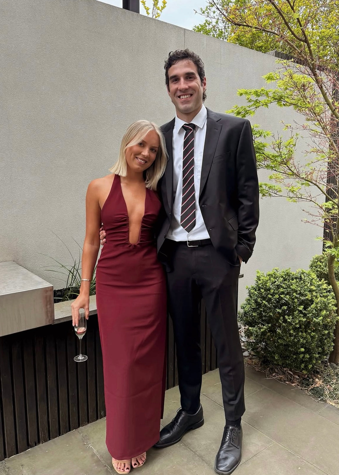 MISHA Alusia Dress in Port Burgundy