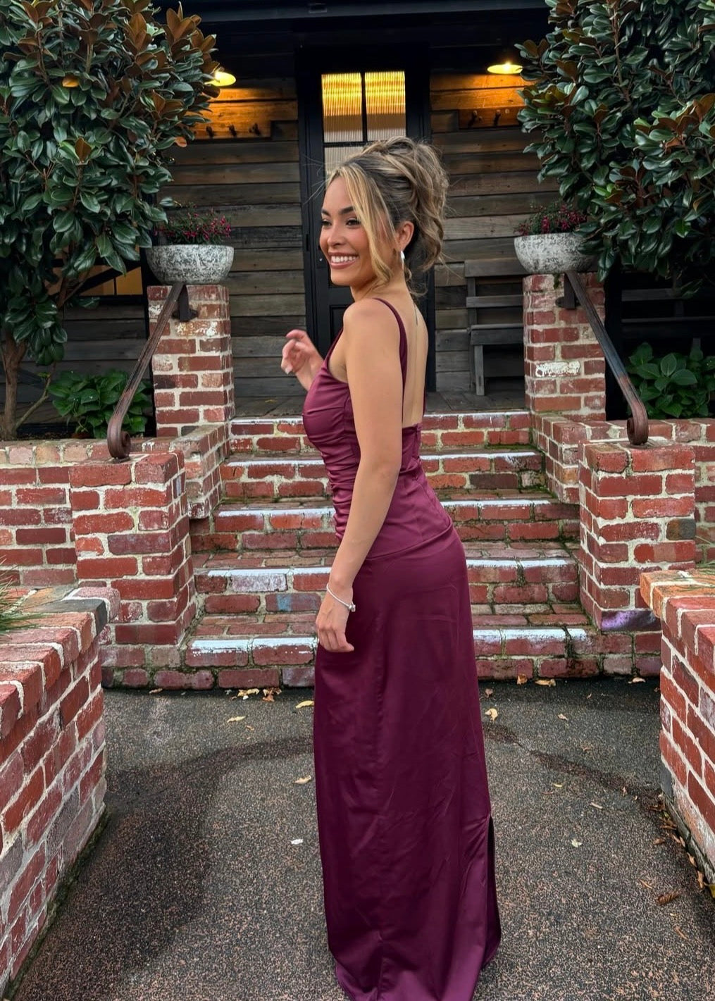 Ance Gria Atlein Gown in Plum