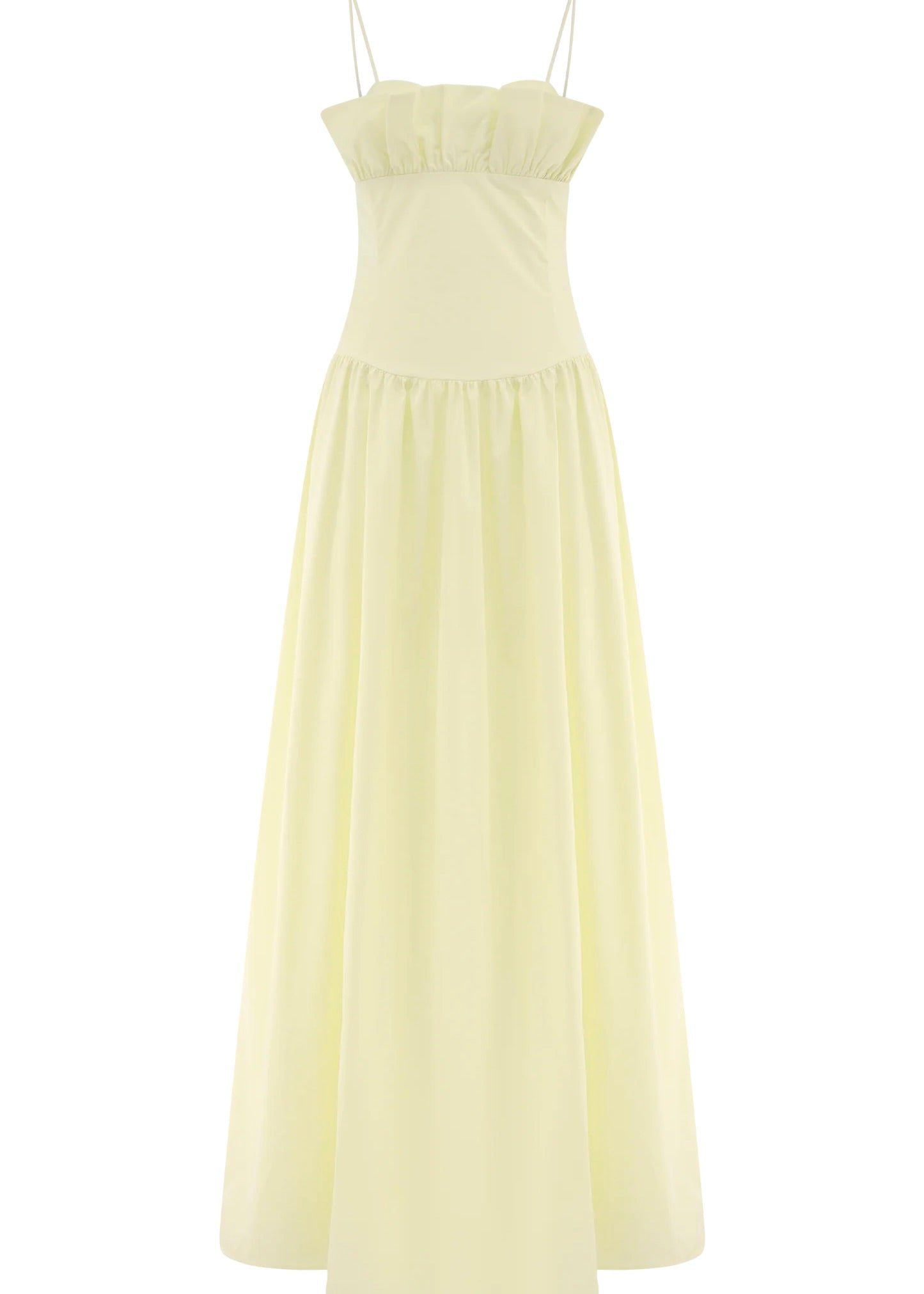 Meshki Janis Cotton Frill Maxi Dress in Lemon
