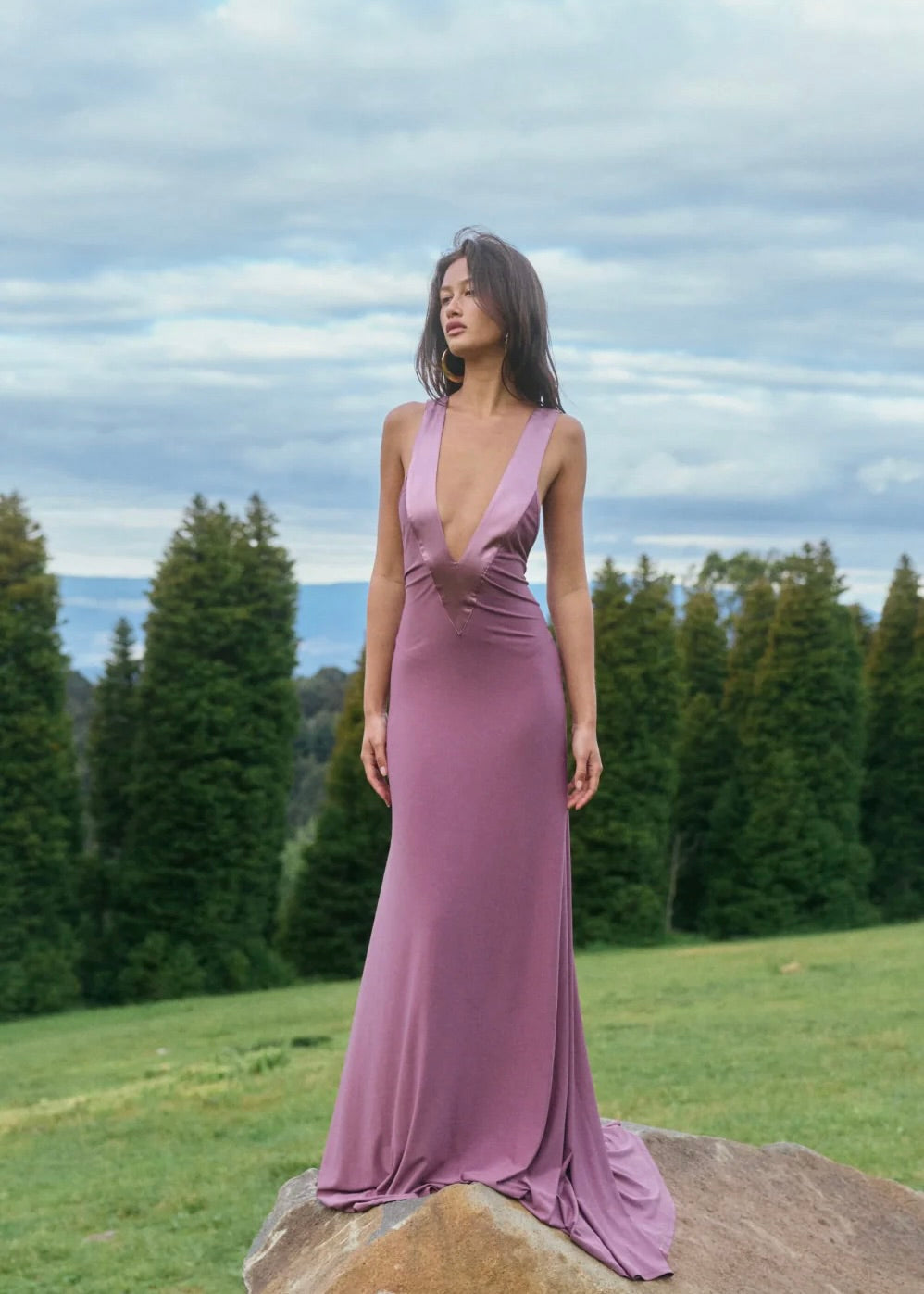 Ance Gria Rosa Gown in Purple