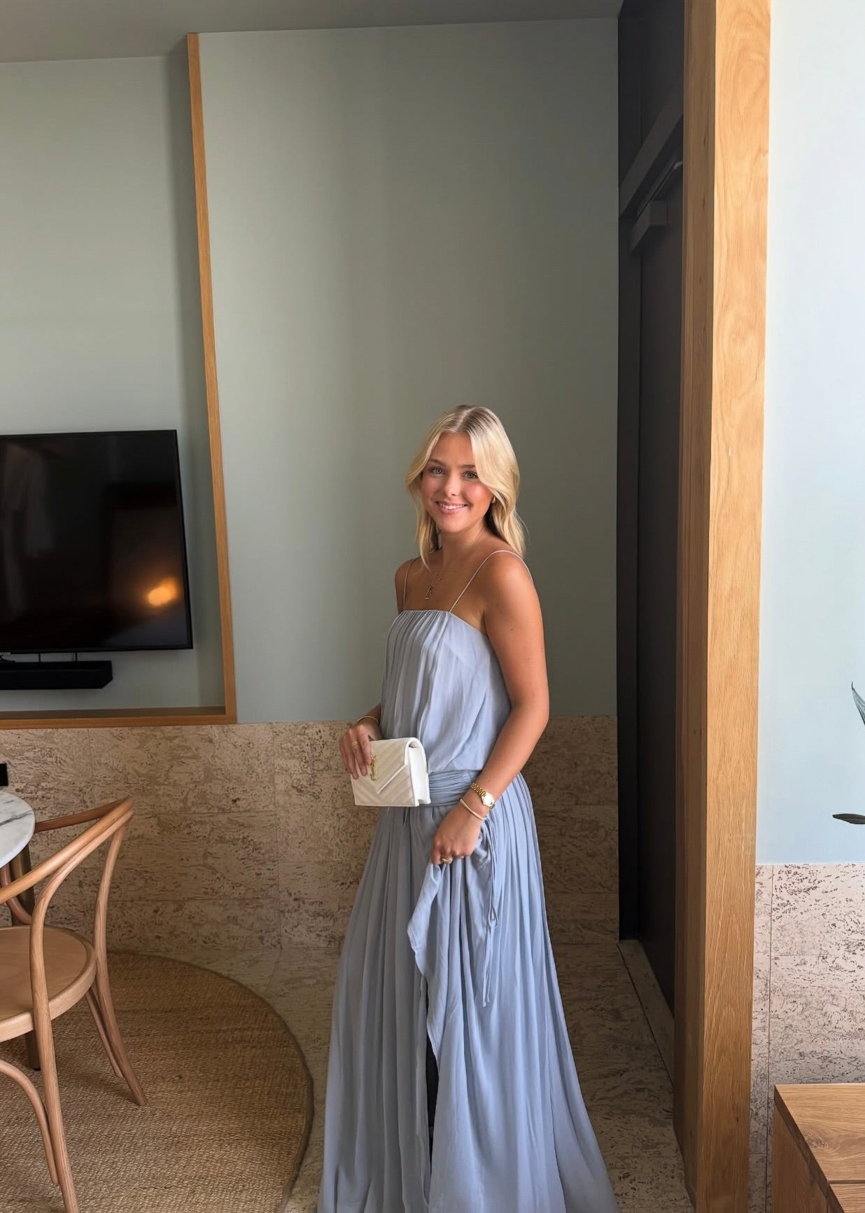 Bec & Bridge Camille Blouson Dress in Blue