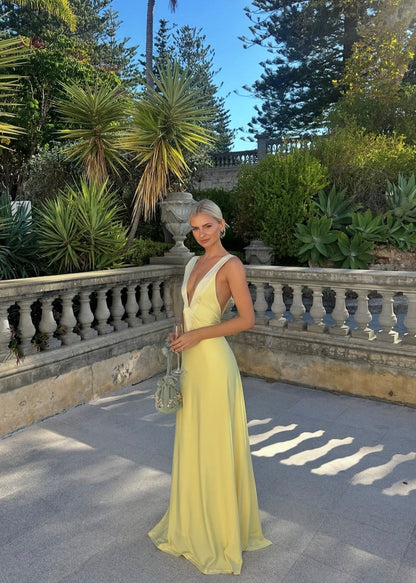 Ance Gria Rosa Gown in Lemon