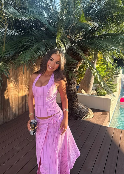 I Am Delilah Sabrina Set in Sangria Pink