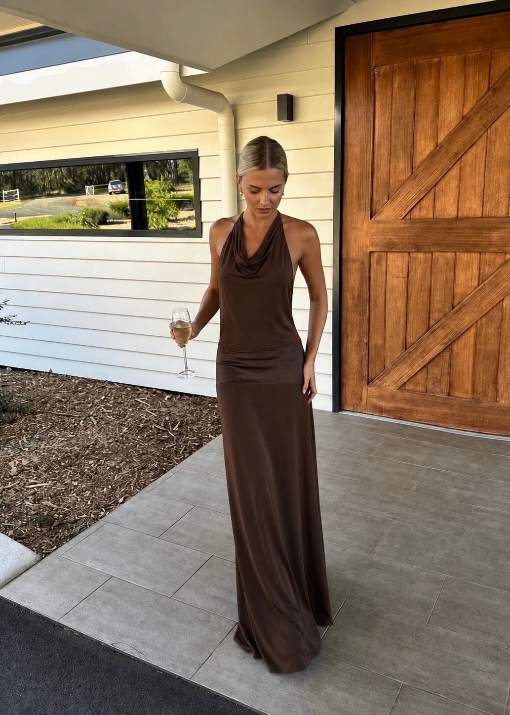 Anamarija Maxi Dress in Brown