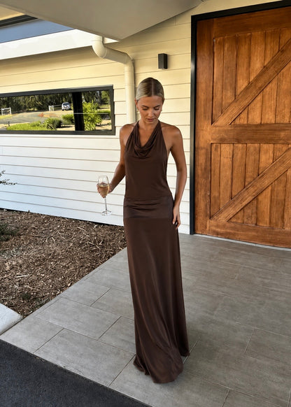 Anamarija Maxi Dress in Brown