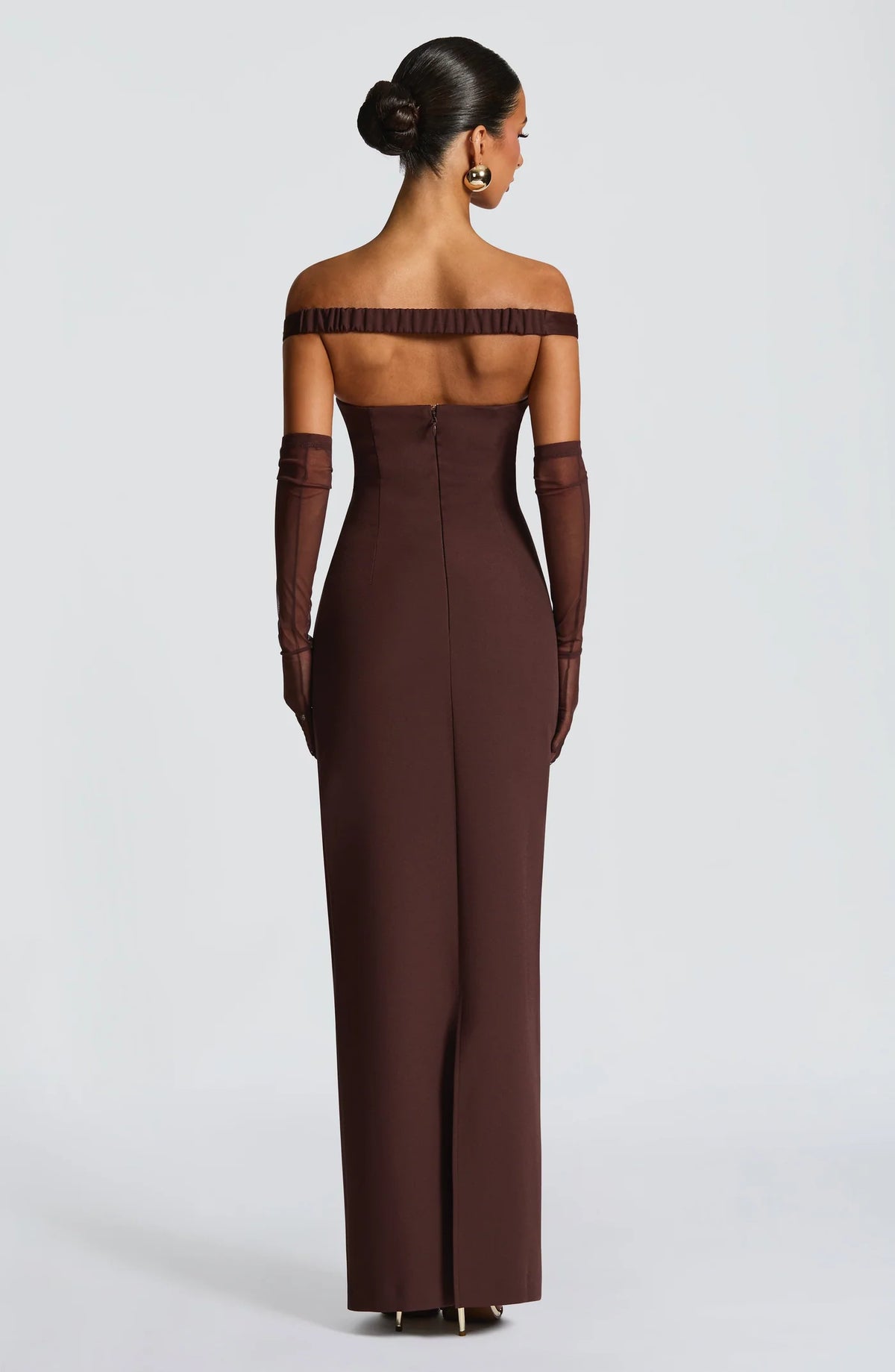 Babyboo Abigail Maxi Dress in Plum Brown