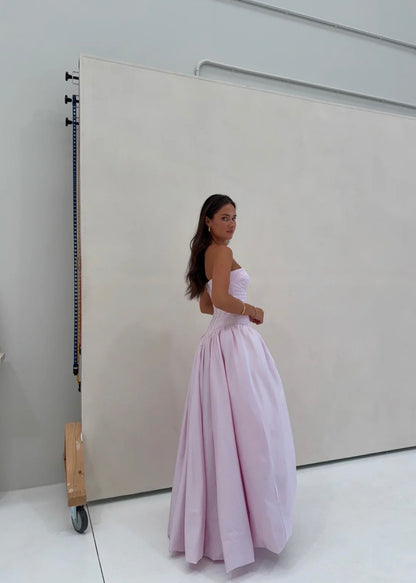 Aje Violette Bubble Hem Maxi in Pastel Pink