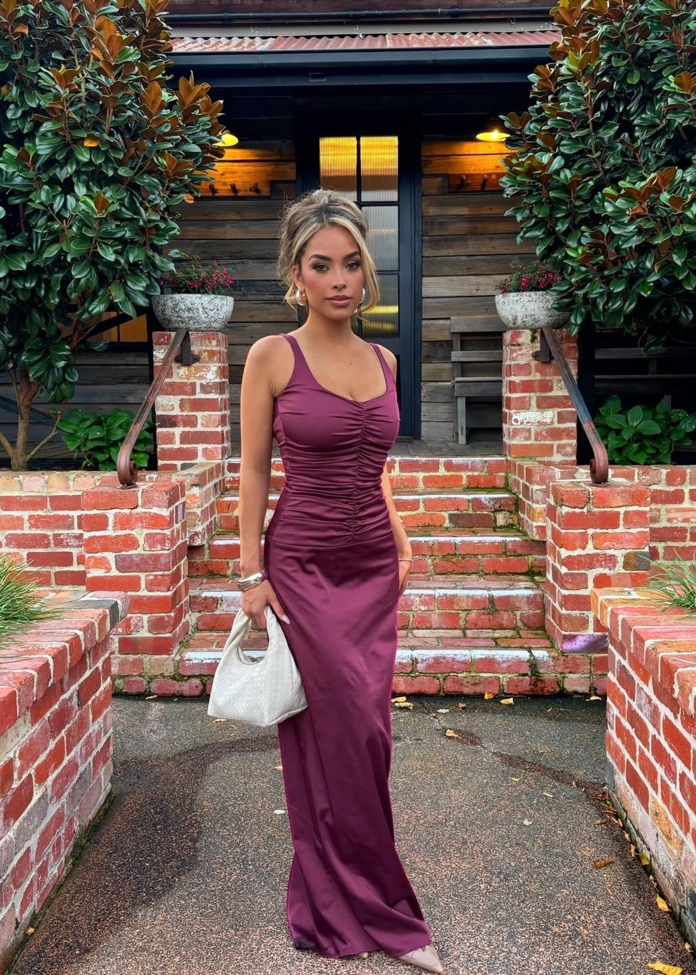 Ance Gria Atlein Gown in Plum