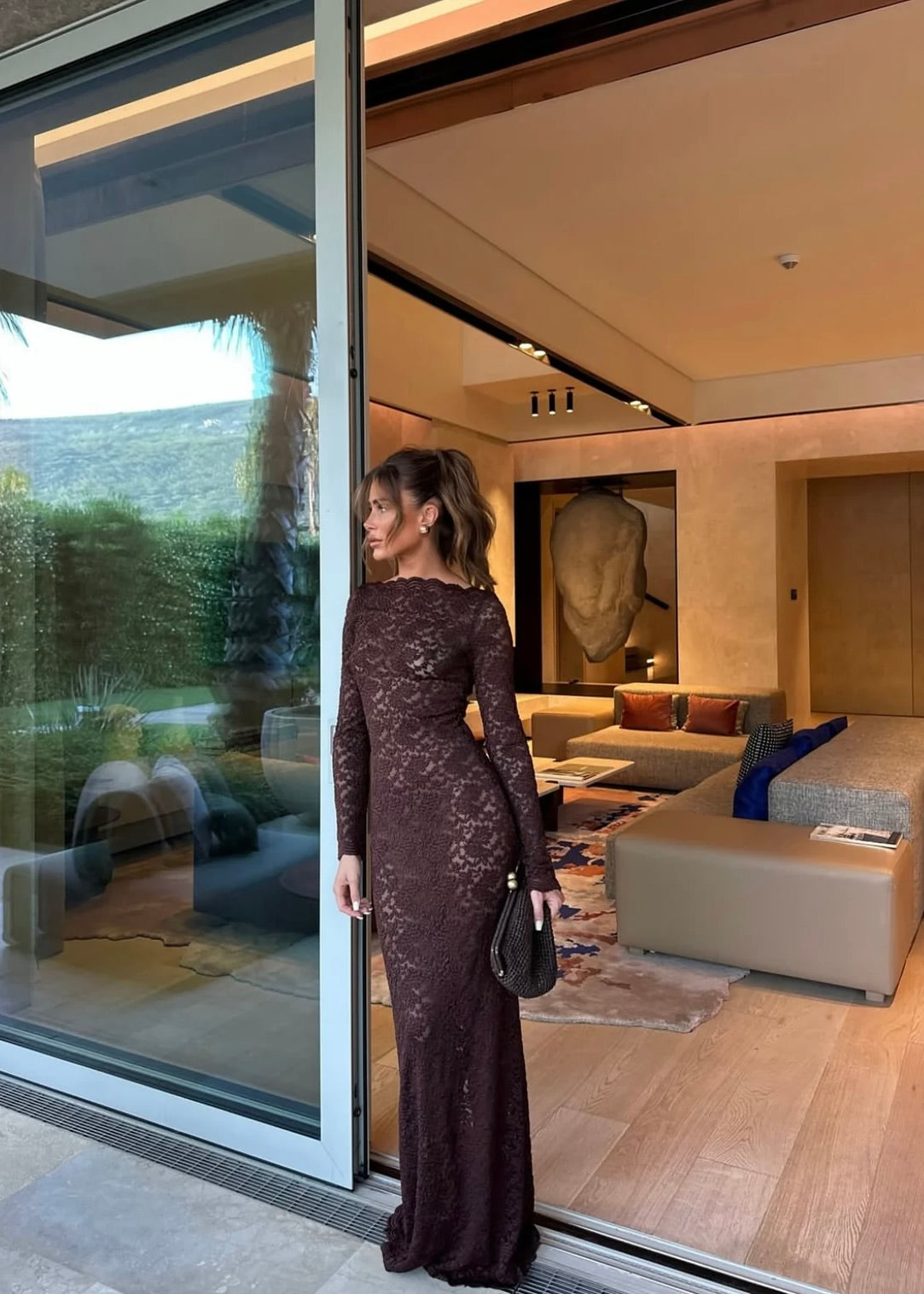 Arcina Ori Monet Dress in Brown Lace