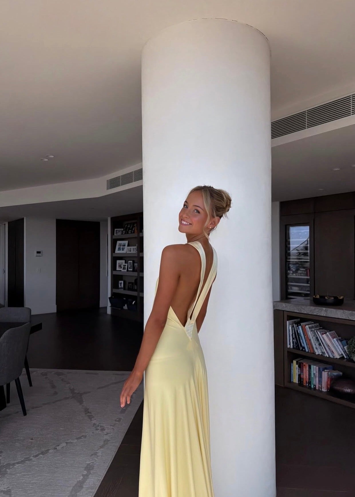 Ance Gria Rosa Gown in Lemon
