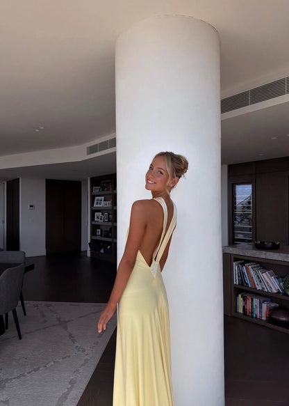 Ance Gria Rosa Gown in Lemon