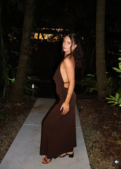 La Marie Nadia Dress in Brown