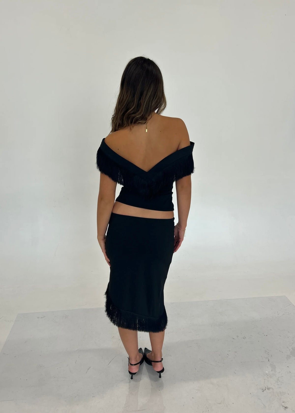 Nalisa Luna Frill Set in Black