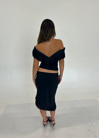Nalisa Luna Frill Set in Black