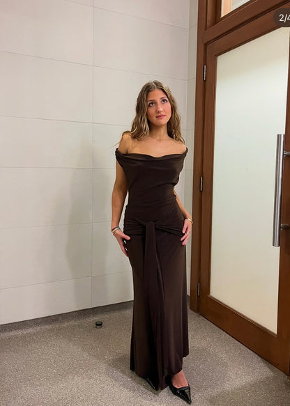 La Marie Nadia Dress in Brown