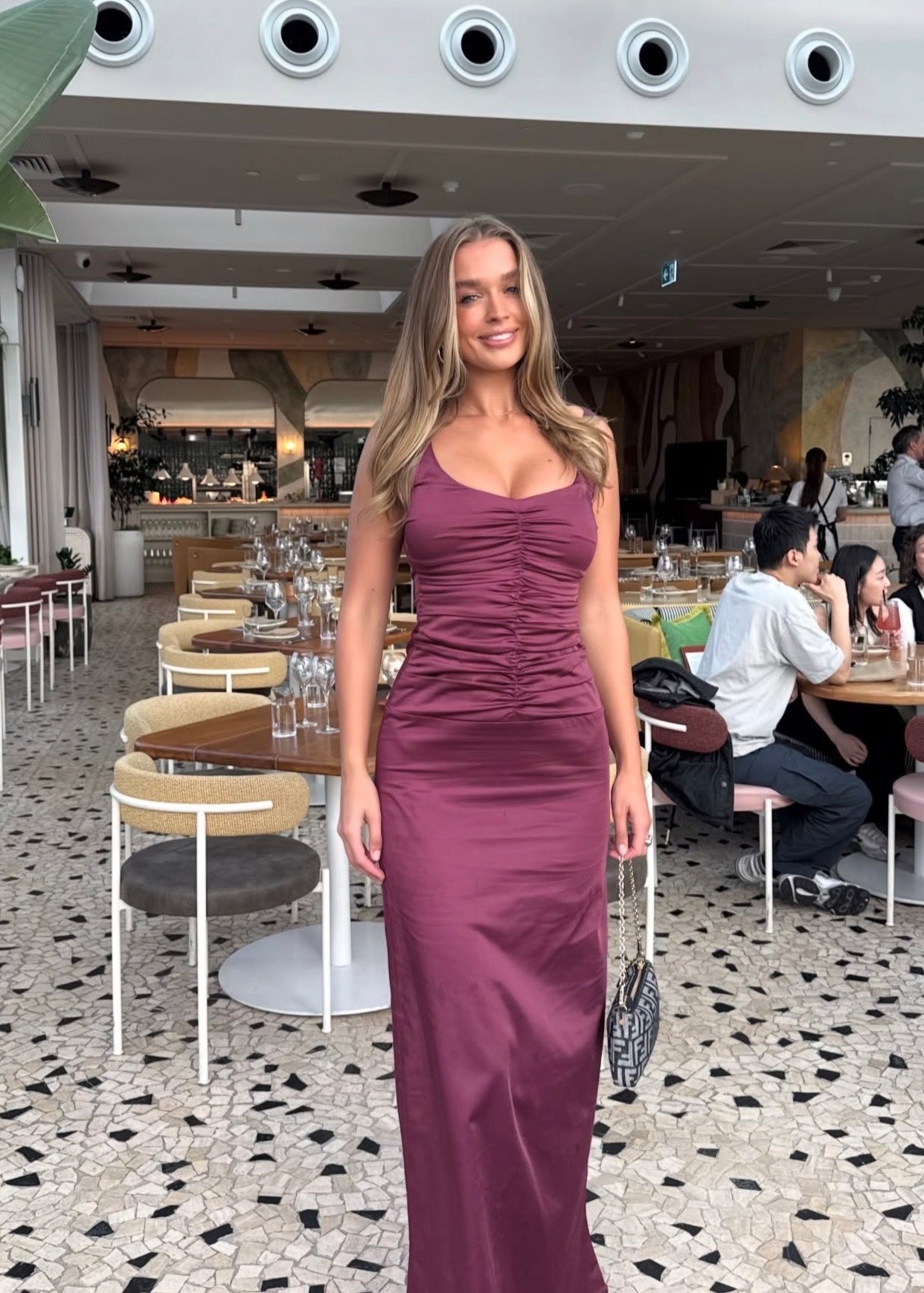 Ance Gria Atlein Gown in Plum