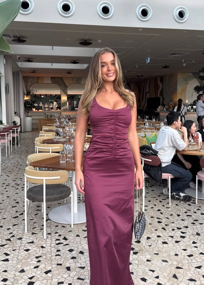 Ance Gria Atlein Gown in Plum