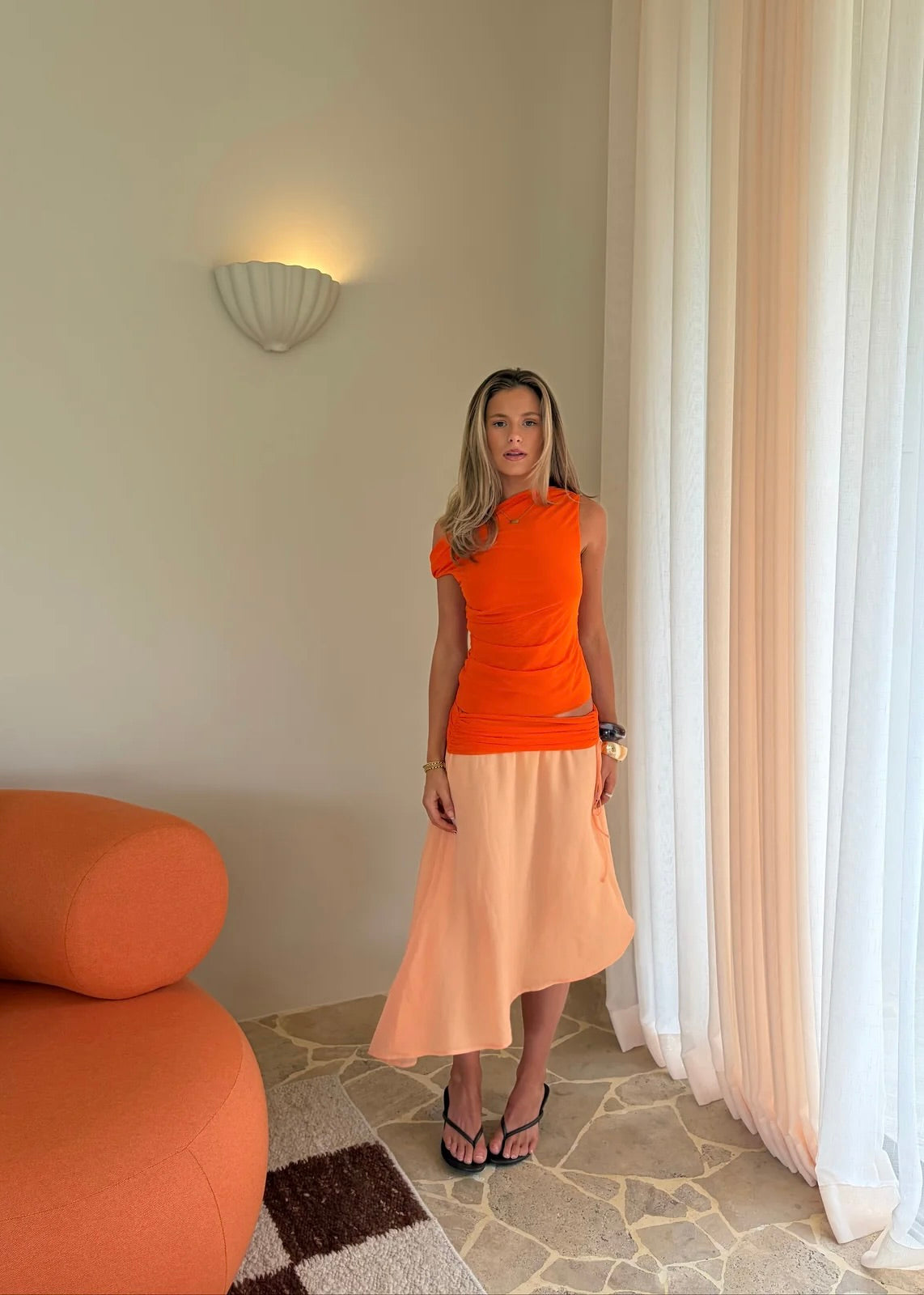 Desero Jacare Provence Dress in Orange