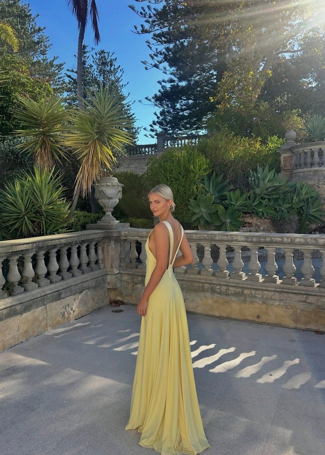 Ance Gria Rosa Gown in Lemon
