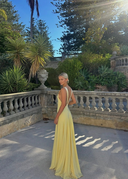 Ance Gria Rosa Gown in Lemon