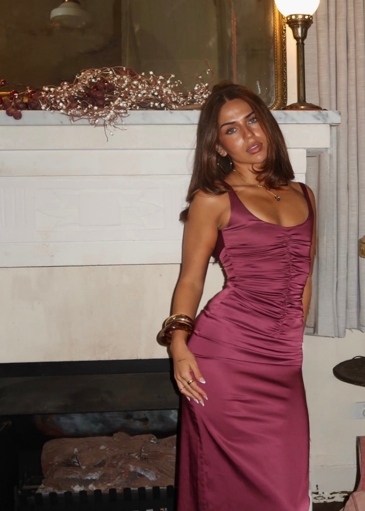 Ance Gria Atlein Gown in Plum