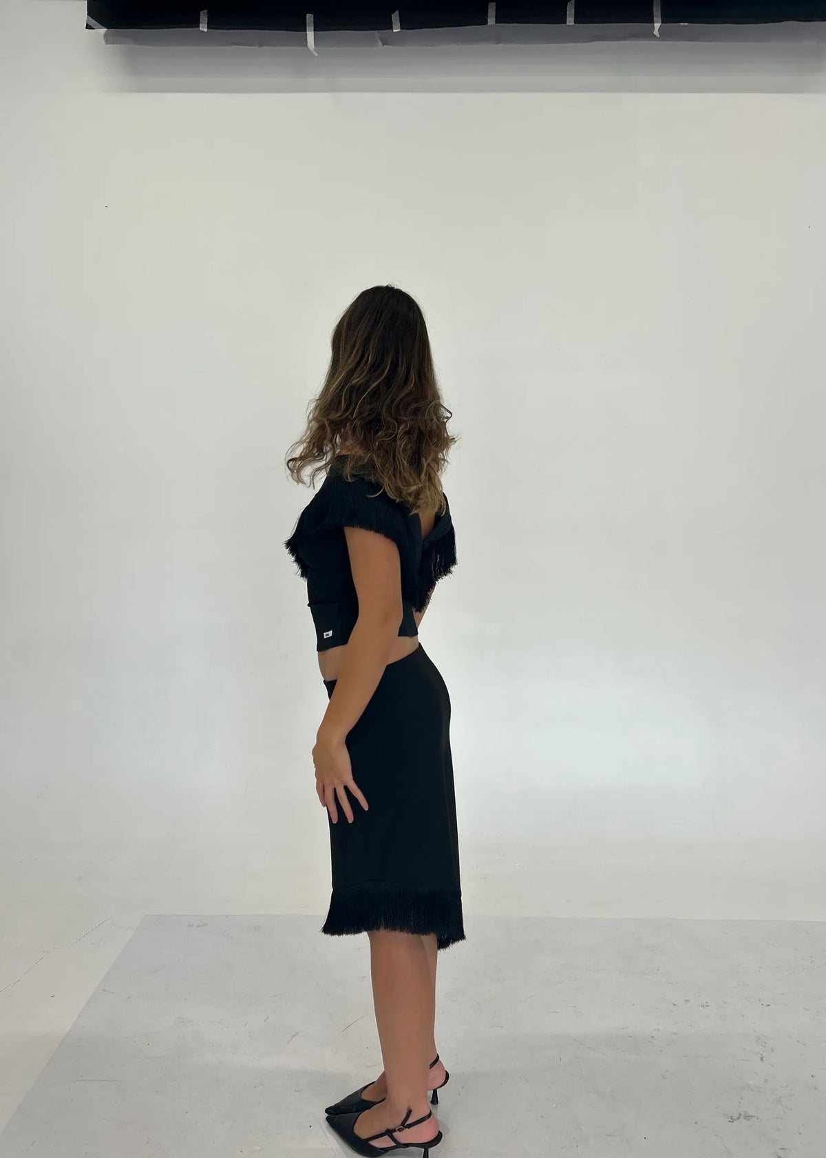 Nalisa Luna Frill Set in Black