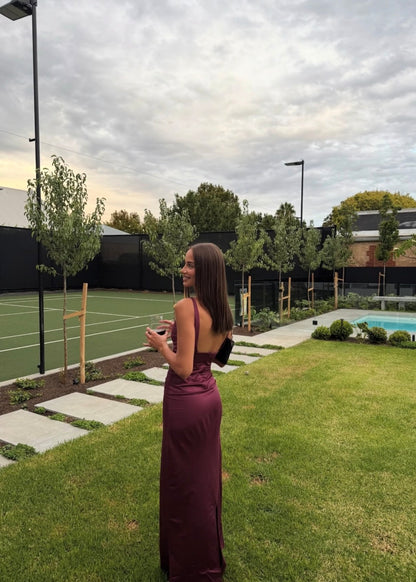 Ance Gria Atlein Gown in Plum