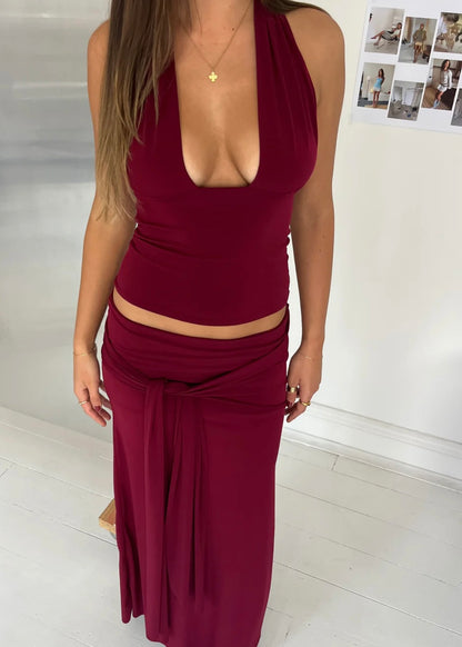 La Marie Sofia Set in Burgundy