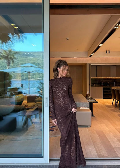 Arcina Ori Monet Dress in Brown Lace