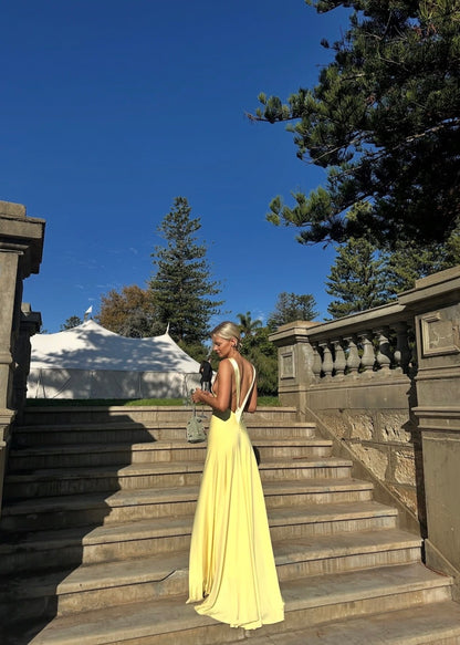 Ance Gria Rosa Gown in Lemon