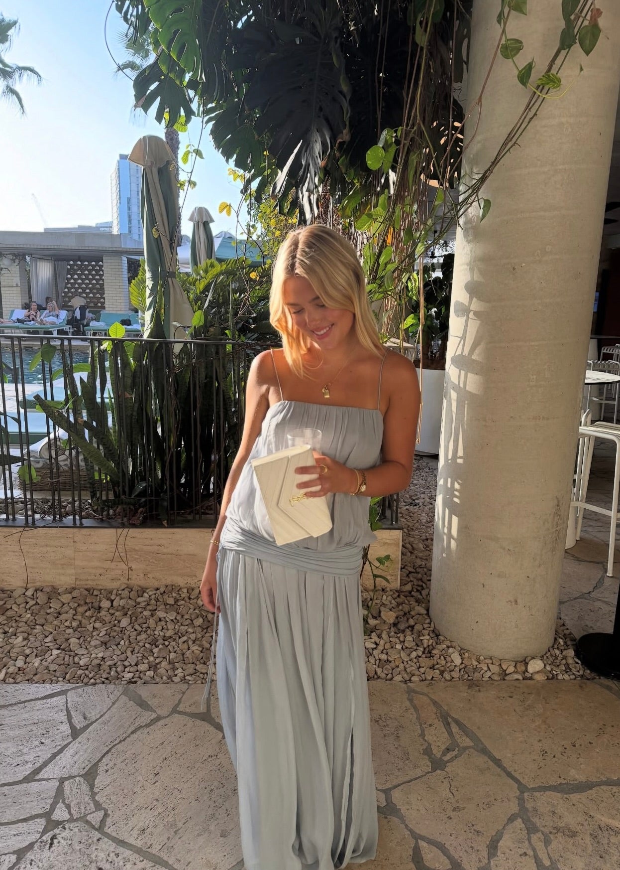 Bec & Bridge Camille Blouson Dress in Blue