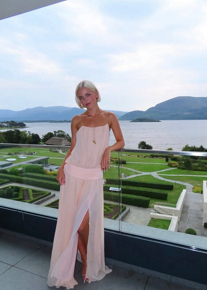 Bec & Bridge Camille Blouson Dress in Peach