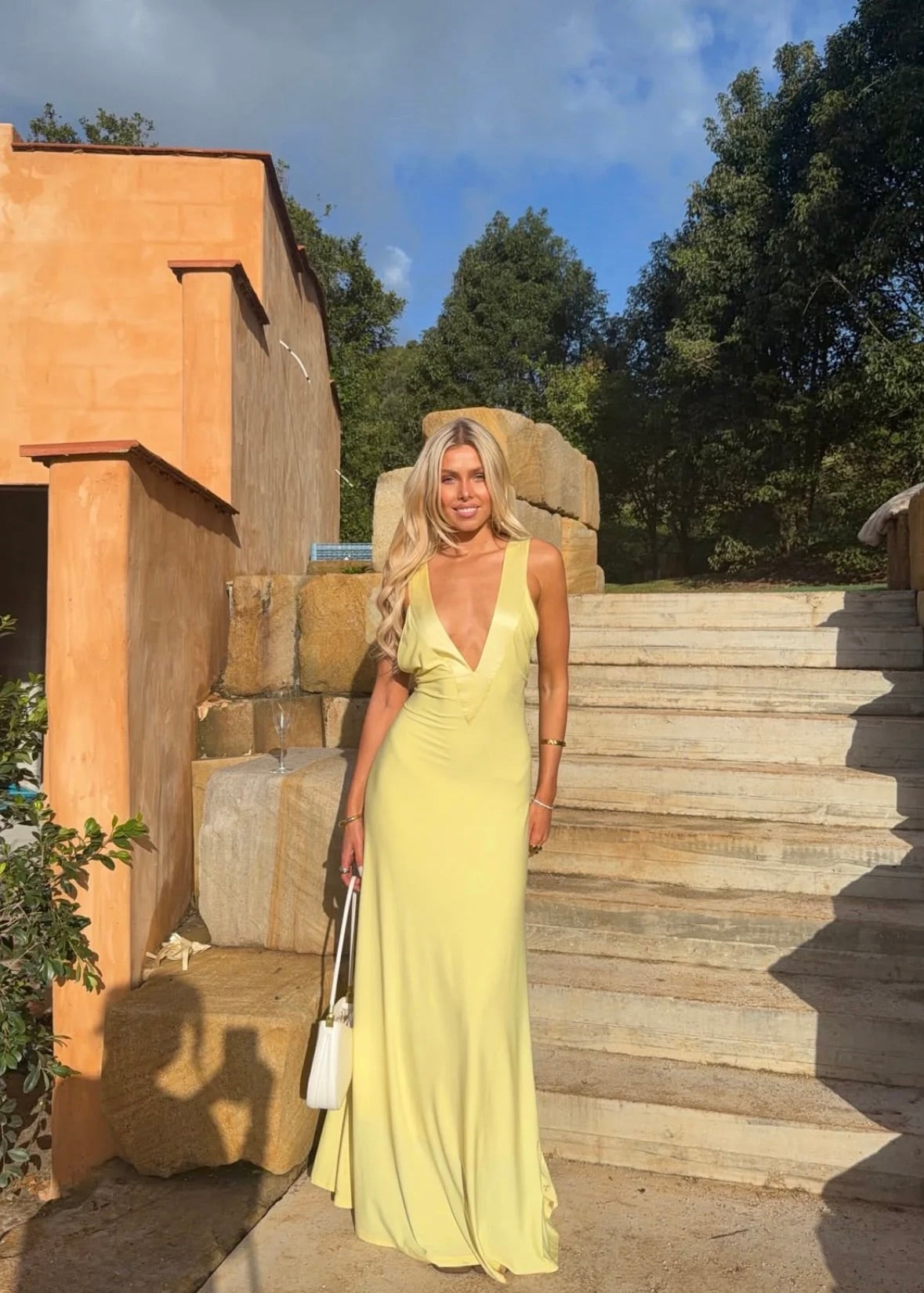Ance Gria Rosa Gown in Lemon