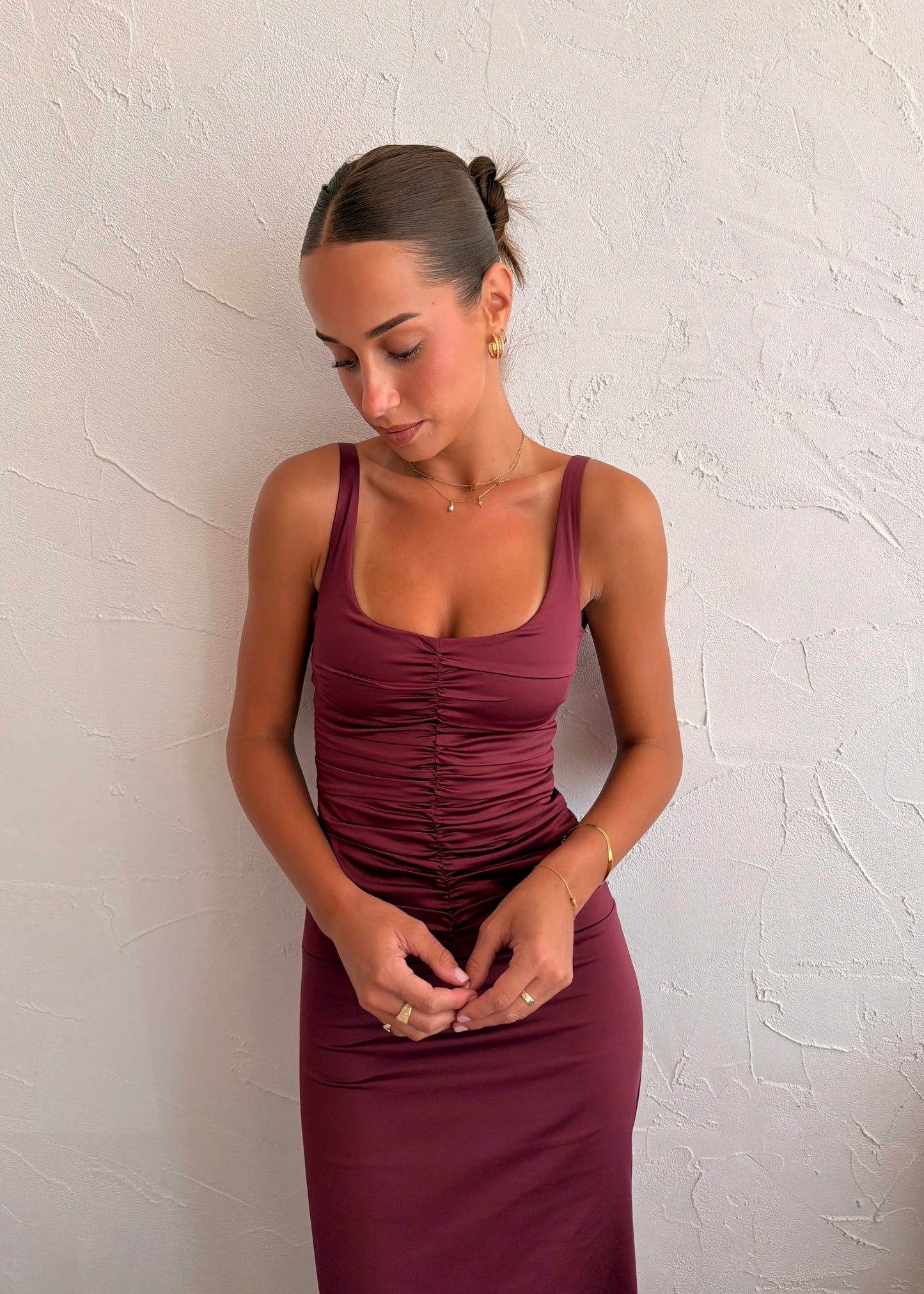 Ance Gria Atlein Gown in Plum