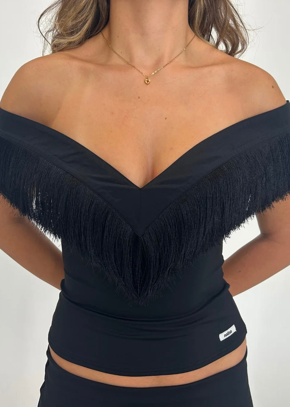 Nalisa Luna Frill Set in Black