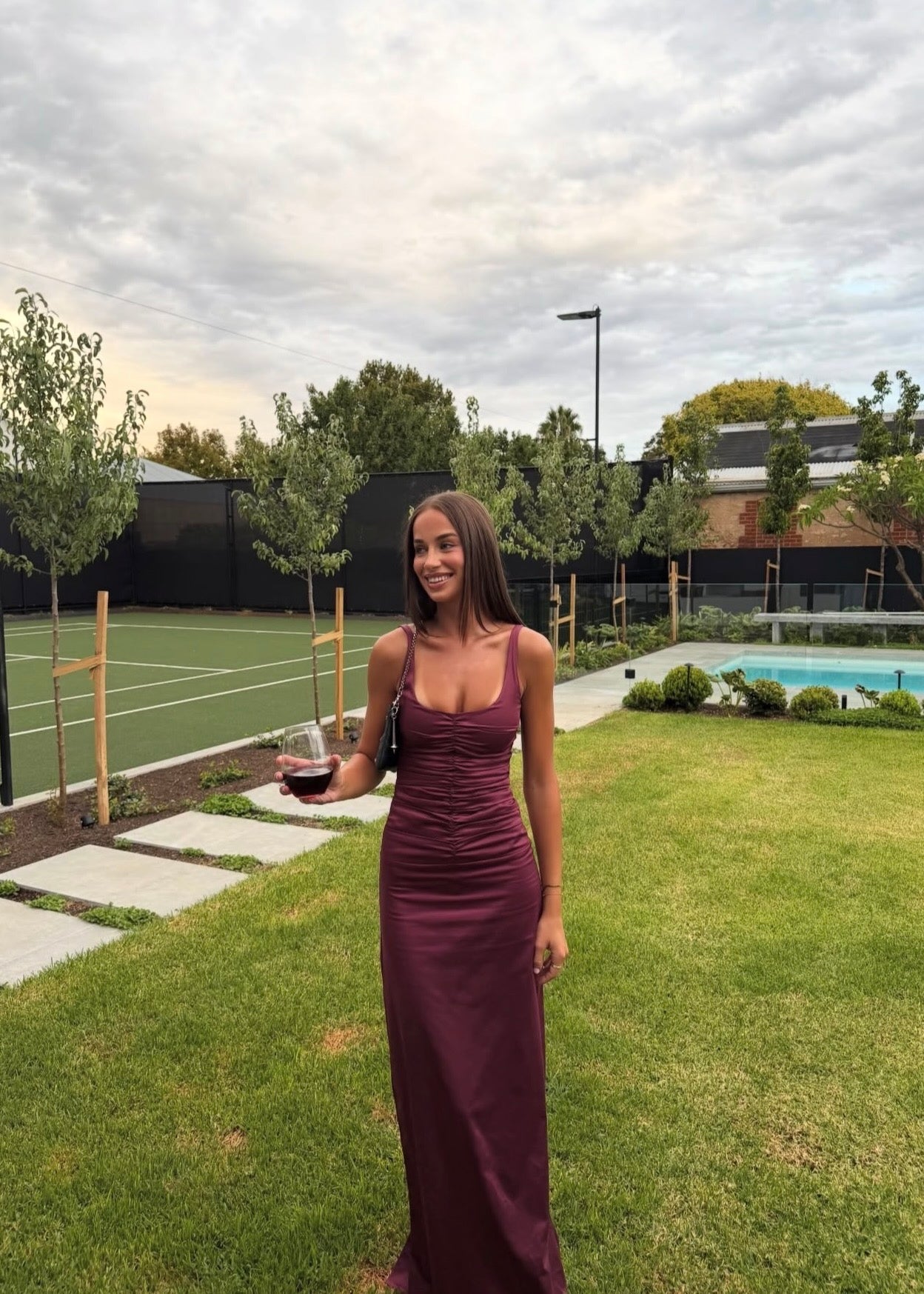 Ance Gria Atlein Gown in Plum