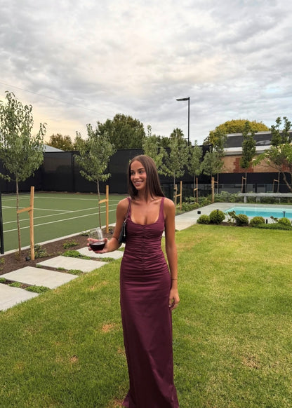 Ance Gria Atlein Gown in Plum