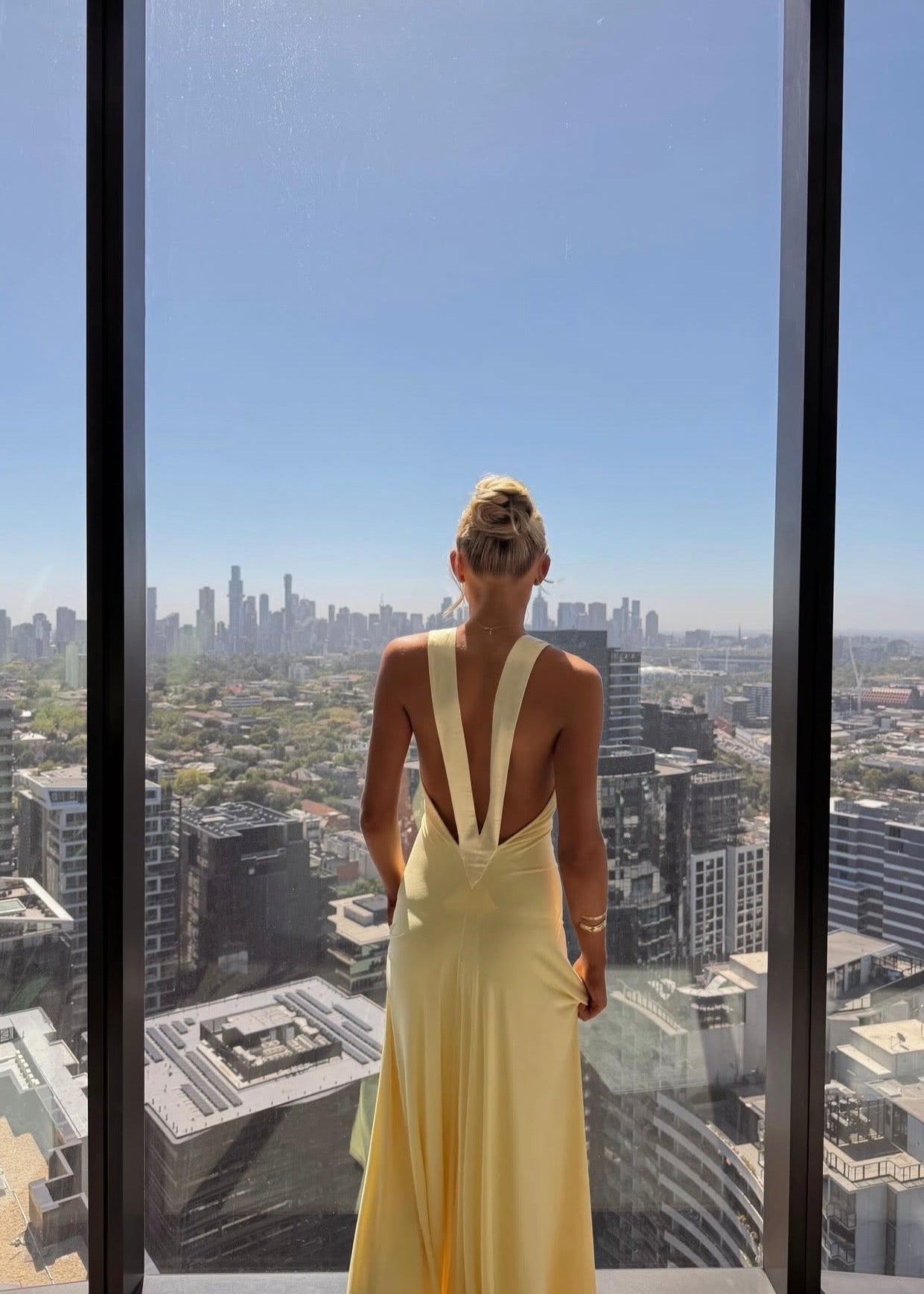 Ance Gria Rosa Gown in Lemon