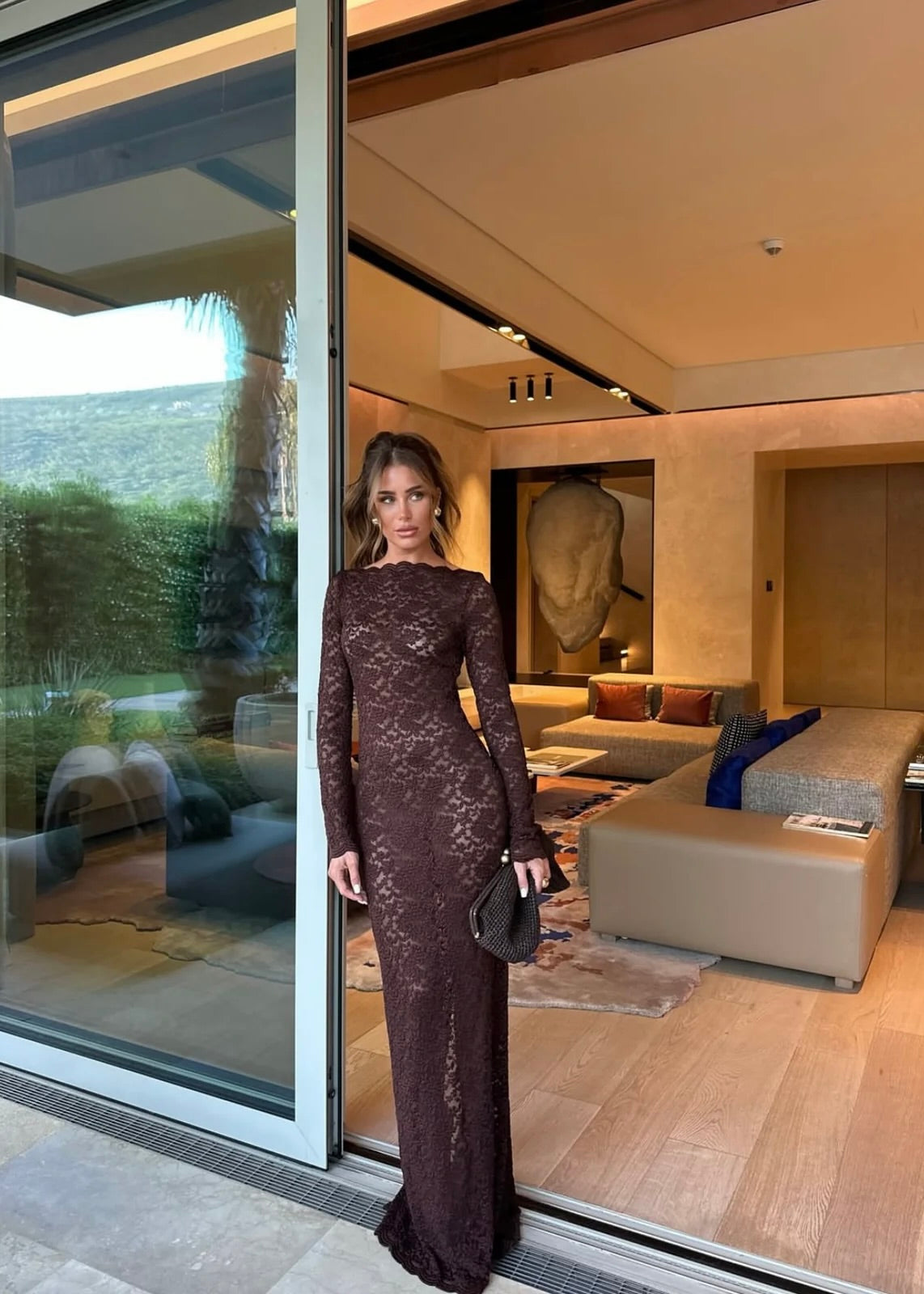 Arcina Ori Monet Dress in Brown Lace