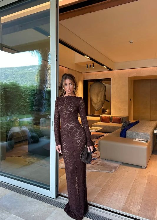 Arcina Ori Monet Dress in Brown Lace