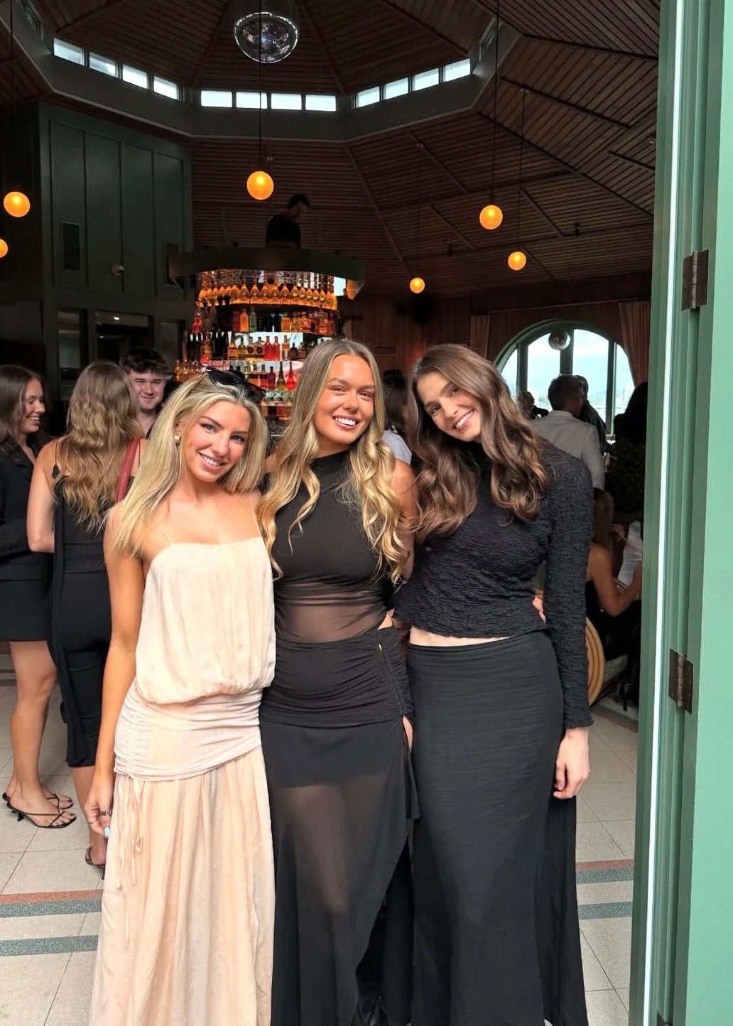 Bec & Bridge Camille Blouson Dress in Peach