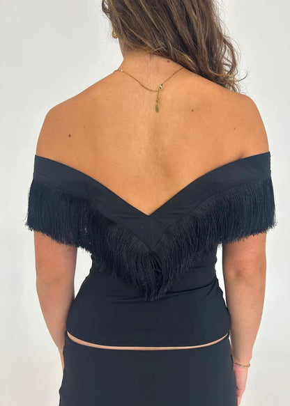 Nalisa Luna Frill Set in Black