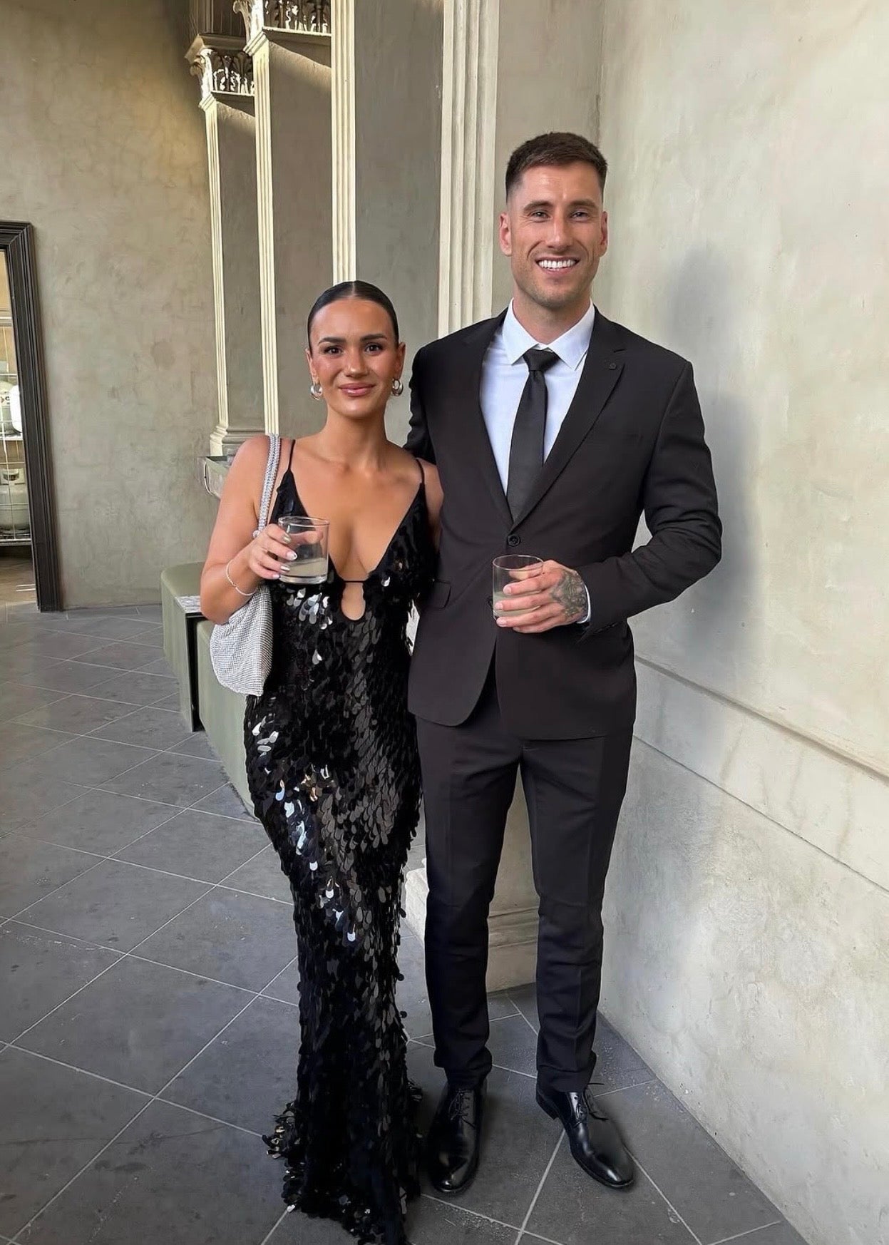 MISHA Sapphire Sequin Maxi Dress in Black