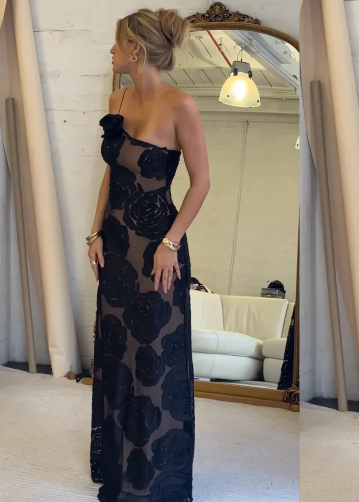 Arcina Ori Marcella Dress in Black Floral