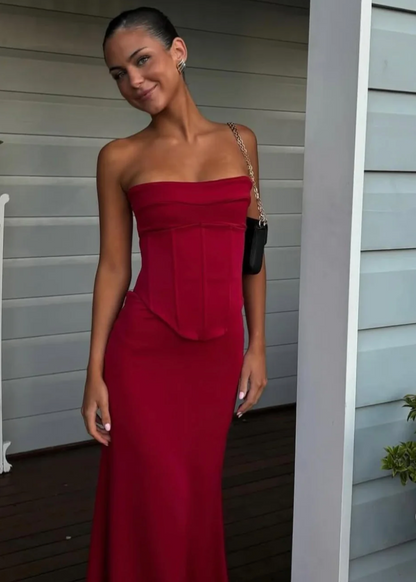 HNTR The Label Louie Gown in Red