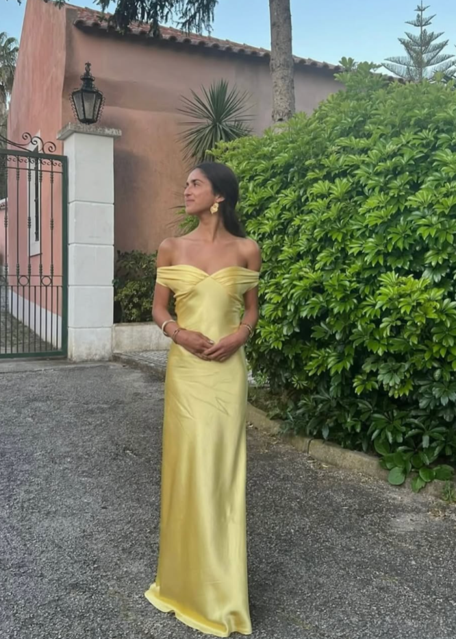 Design By Si Andie off the Shoulder Gown in Yellow