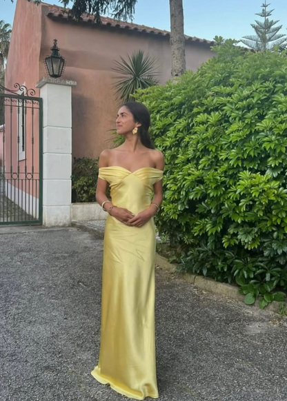 Design By Si Andie off the Shoulder Gown in Yellow